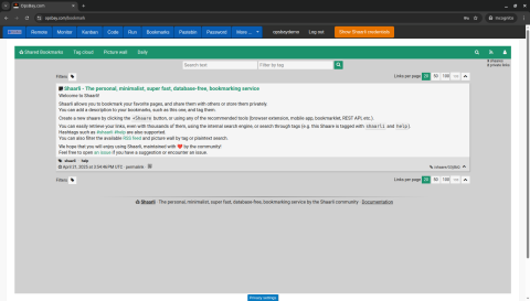 Shaarli Screenshot